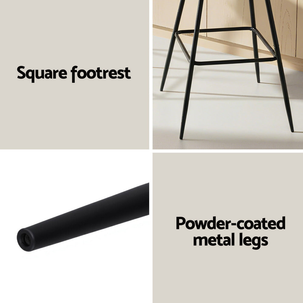 Rowan Woven Velvet Counter Stools – Beige – Set of 2