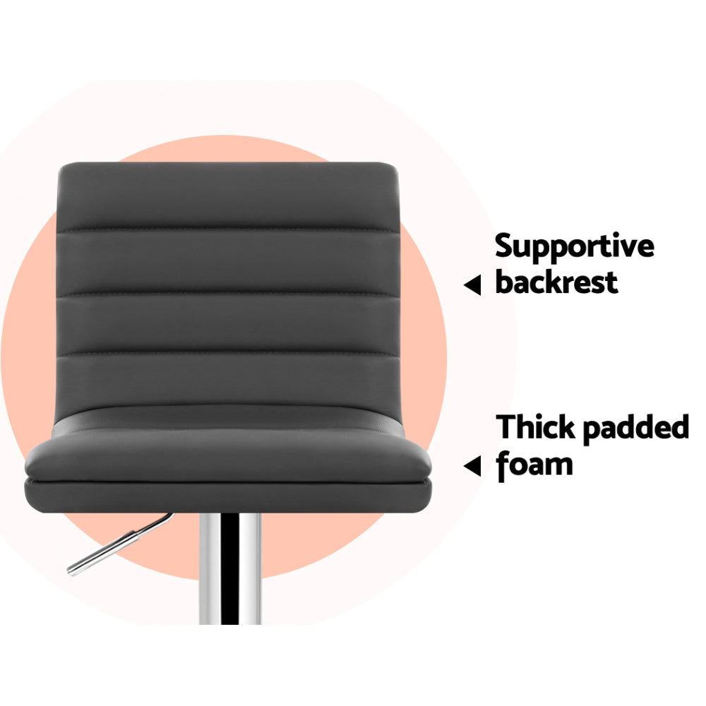 Haven Swivel Bar Stools – Grey & Chrome – Set of 4