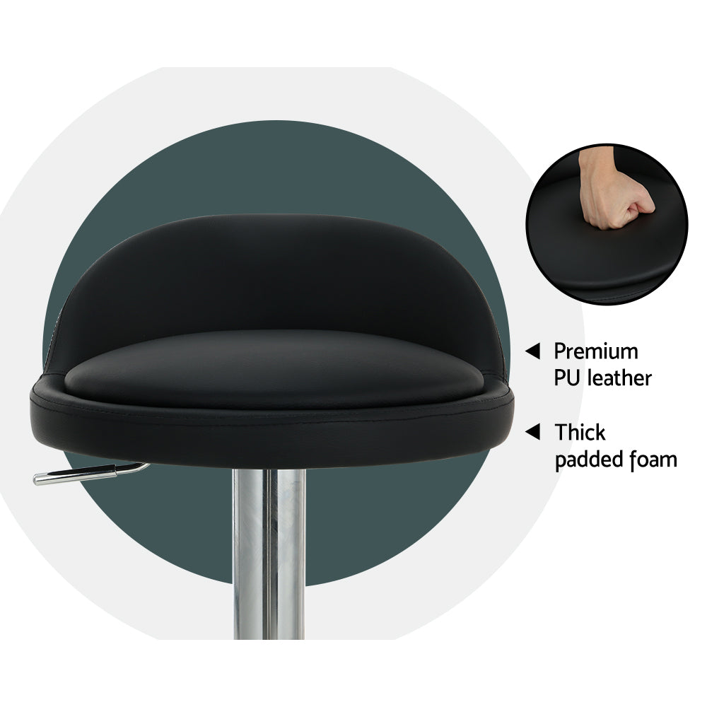 Haven Gas Lift Swivel Bar Stools – Black – Set of 2