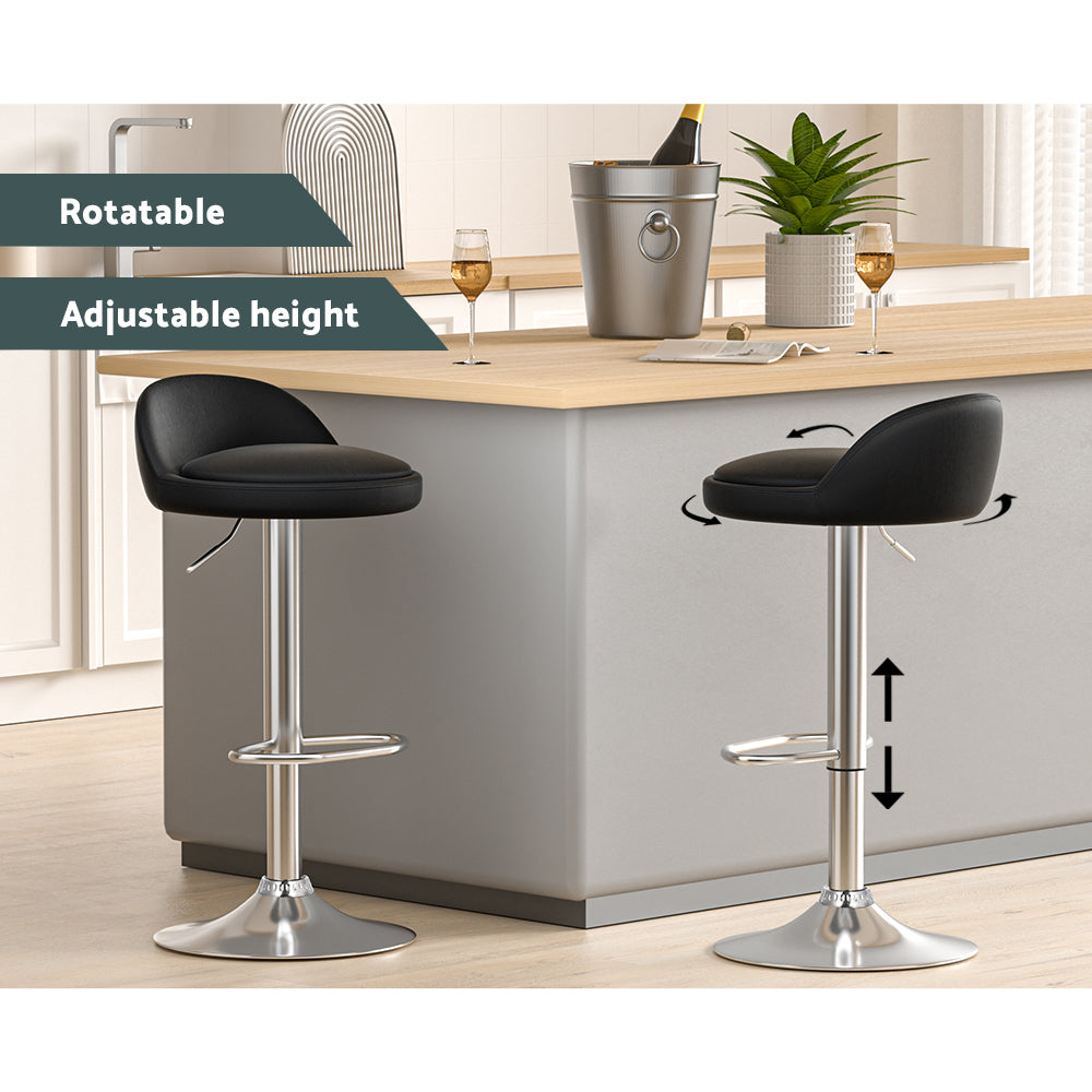 Haven Gas Lift Bar Stools – Black – Set of 4
