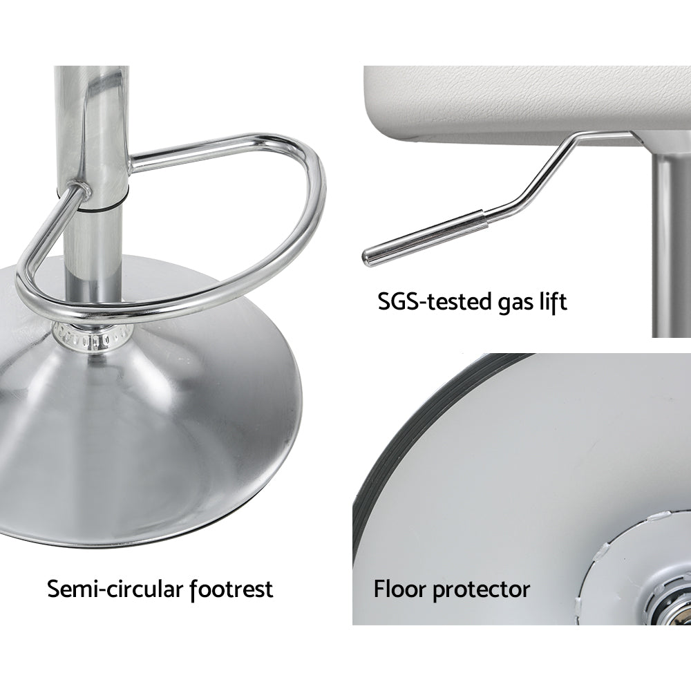 Nuvo Gas Lift Swivel Bar Stools – White – Set of 2