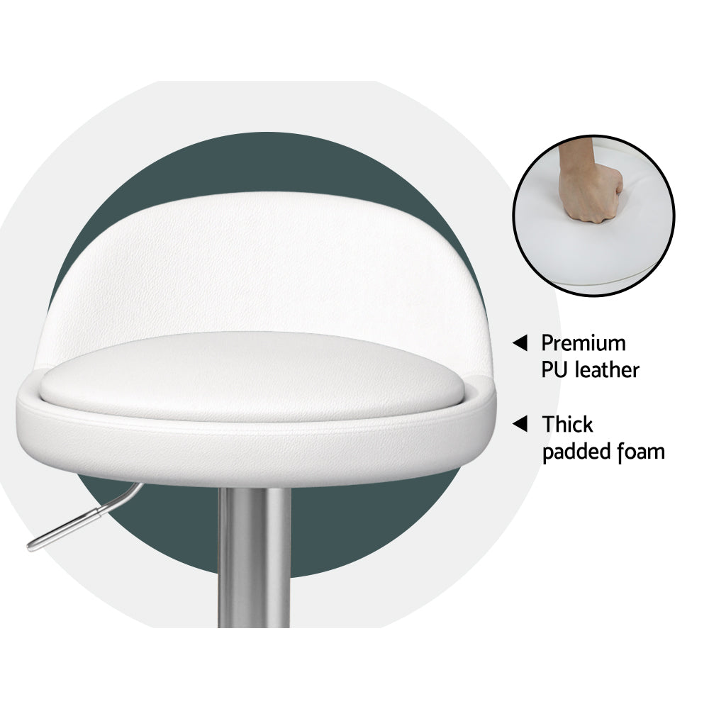 Cove Gas Lift Bar Stools – White – Set of 4