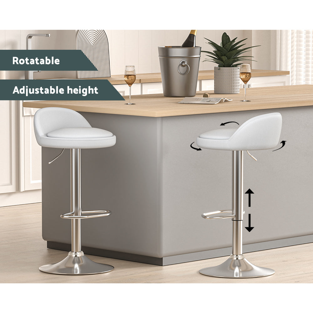 Cove Gas Lift Bar Stools – White – Set of 4