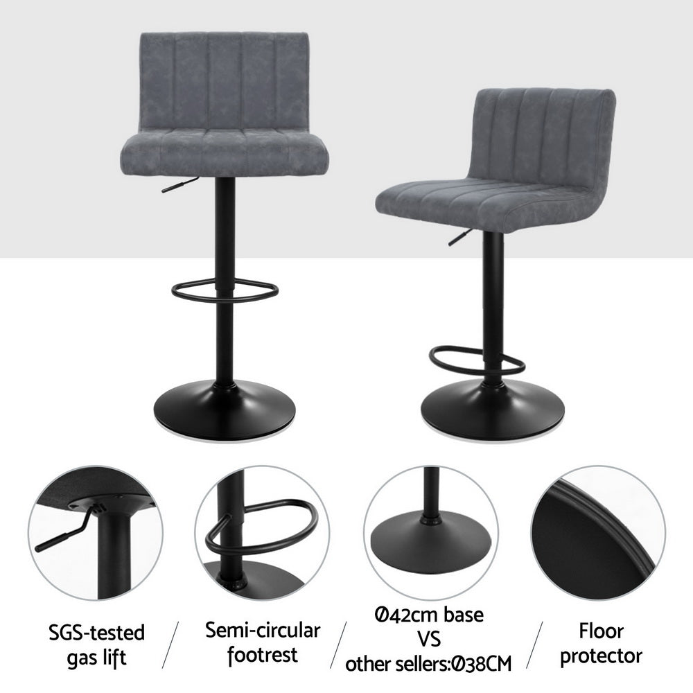 Dalton Line Style Bar Stools – Grey – Set of 2