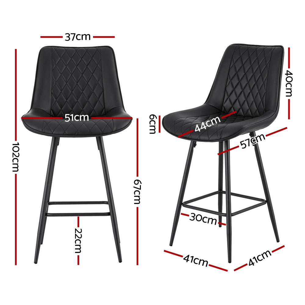 Bryson Diamond Bar Stools – Black – Set of 4