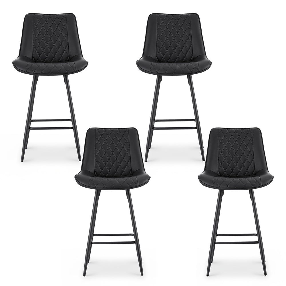 Bryson Diamond Bar Stools – Black – Set of 4