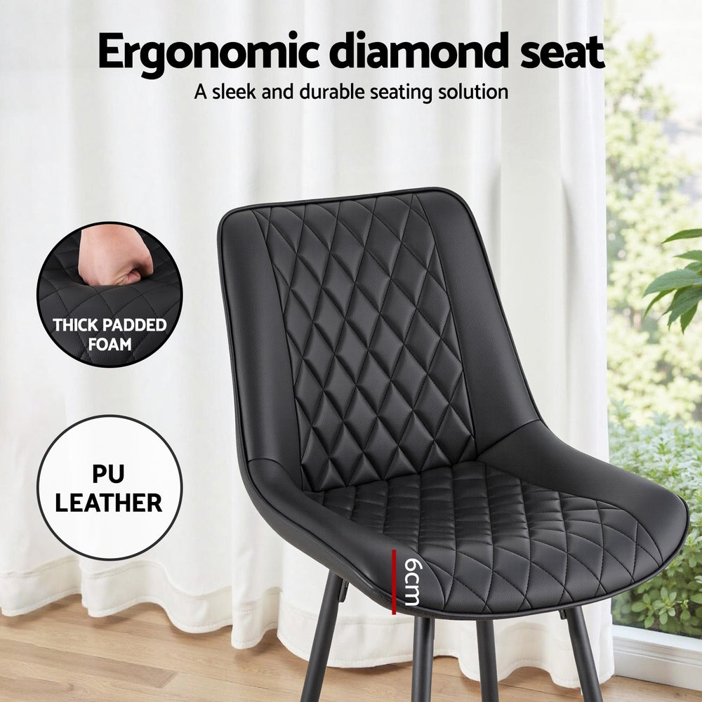 Bryson Diamond Bar Stools – Black – Set of 4