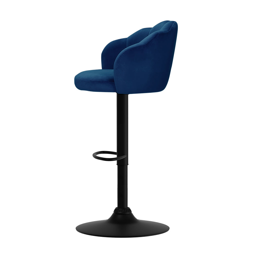 Marina Velvet Gas Lift Chairs – Blue – Set of 2