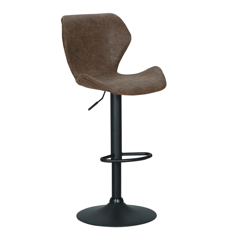 Hendrik Metal Swivel Bar Stools – Brown – Set of 2