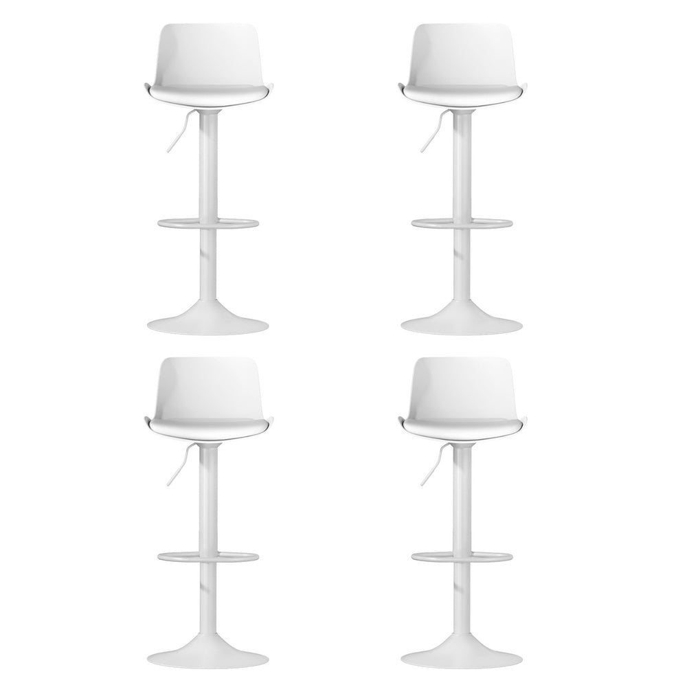Fynn Swivel Bar Stools – White – Set of 4