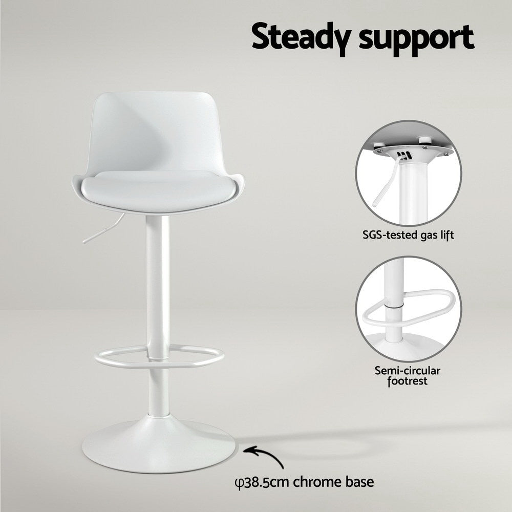 Fynn Swivel Bar Stools – White – Set of 4
