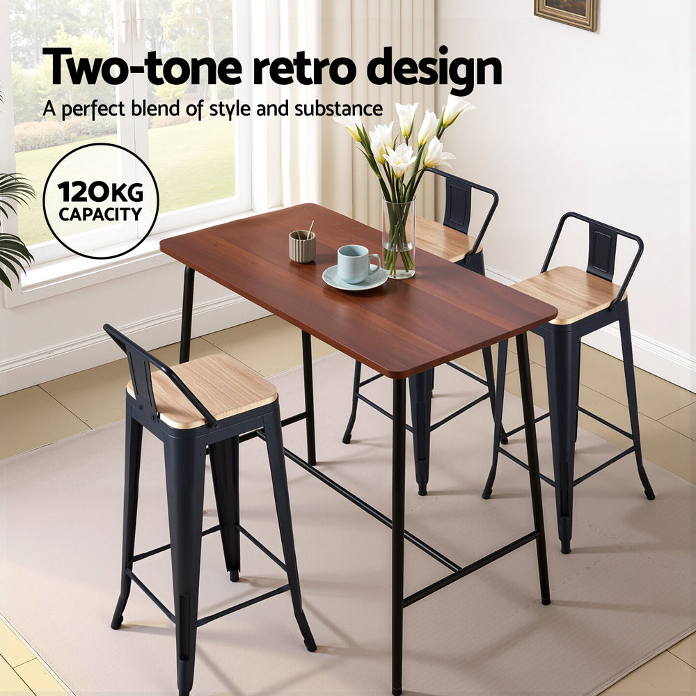 Linden Stackable Bar Stools – Black – Set of 4