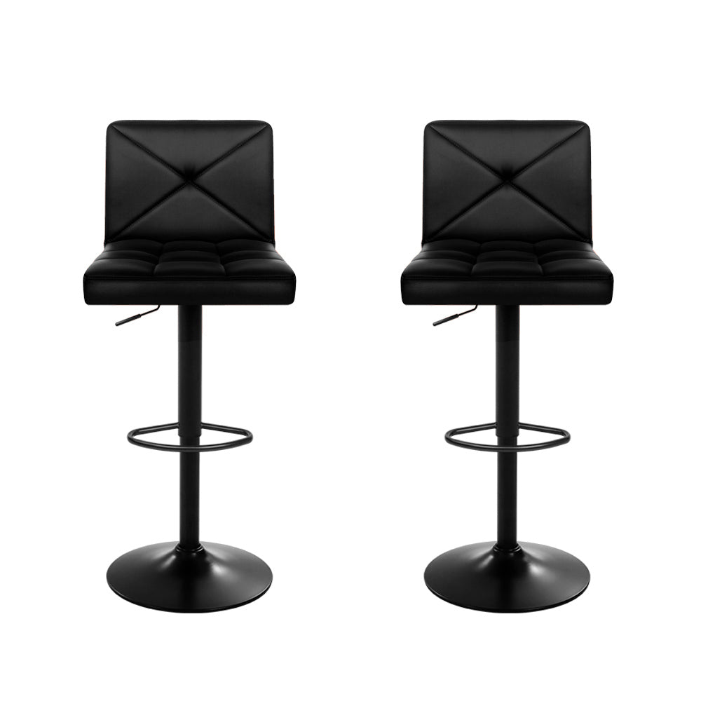 Alderon Gas Lift Bar Stools – Black – Set of 2