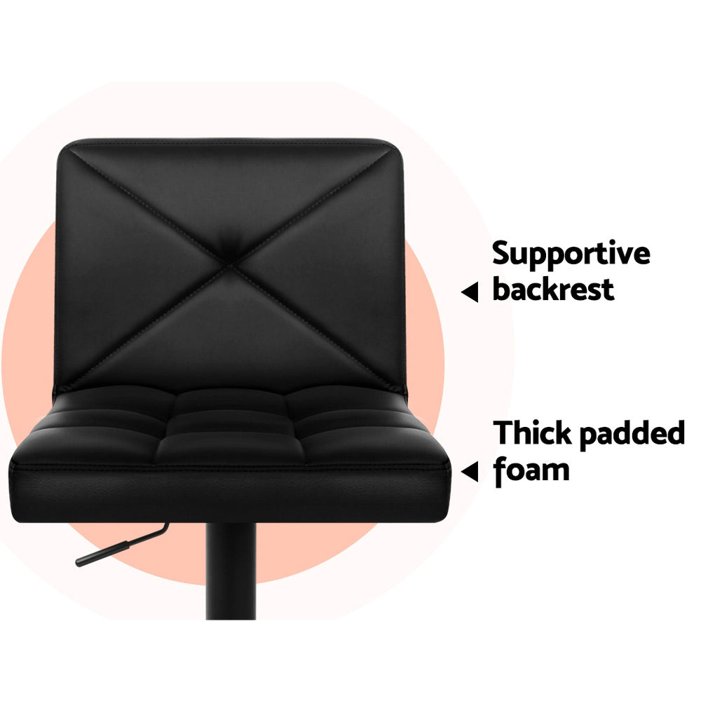 Alderon Gas Lift Bar Stools – Black – Set of 2
