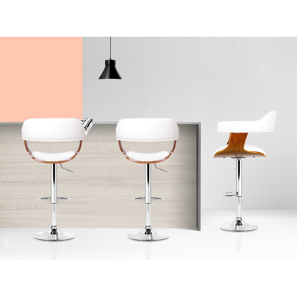 Kairo Wooden Bar Stool – White – Single