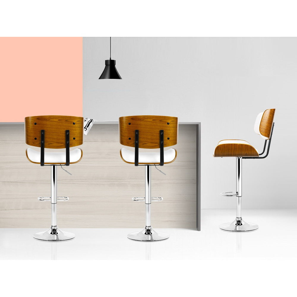 Cherry Gas Lift Bar Stool – White – Single