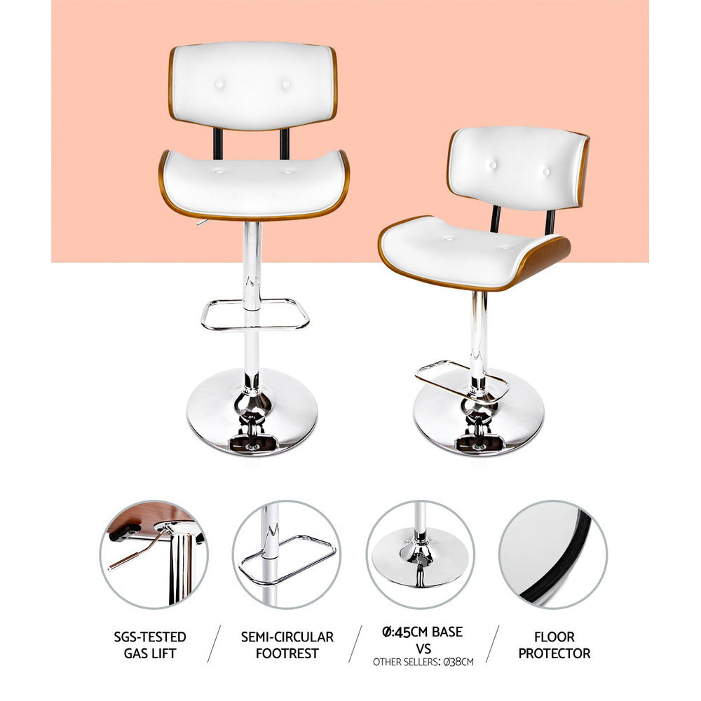 Arlo Gas Lift Bar Stools – White – Set of 2