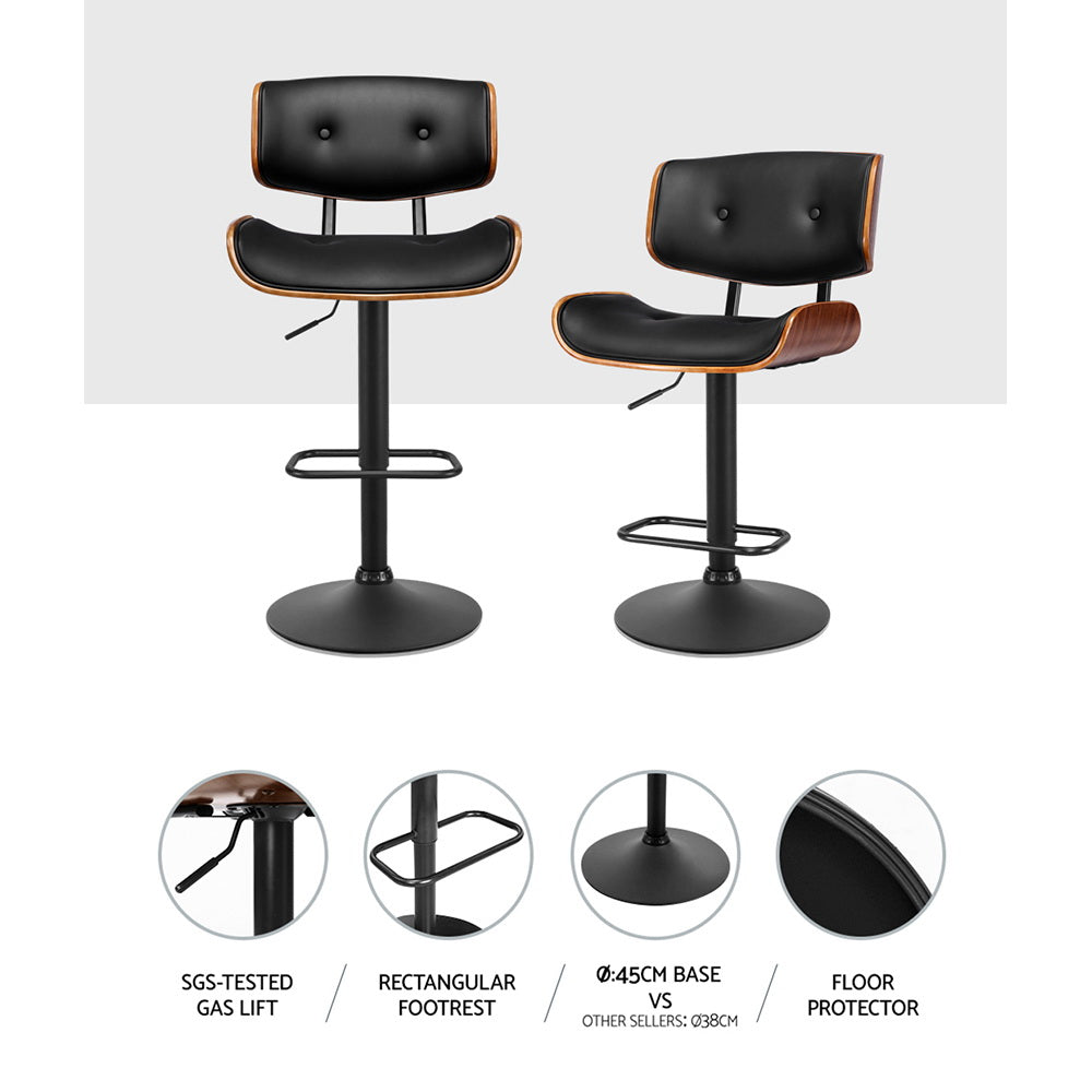 Arlo Gas Lift Bar Stools – Black – Set of 2
