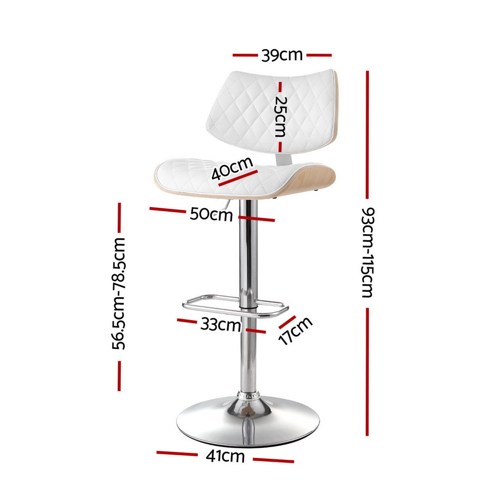 Quilla Bentwood Counter Stools – White – Set of 2