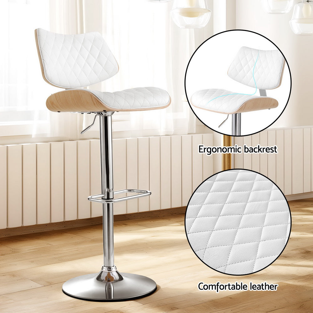 Quilla Bentwood Counter Stools – White – Set of 2