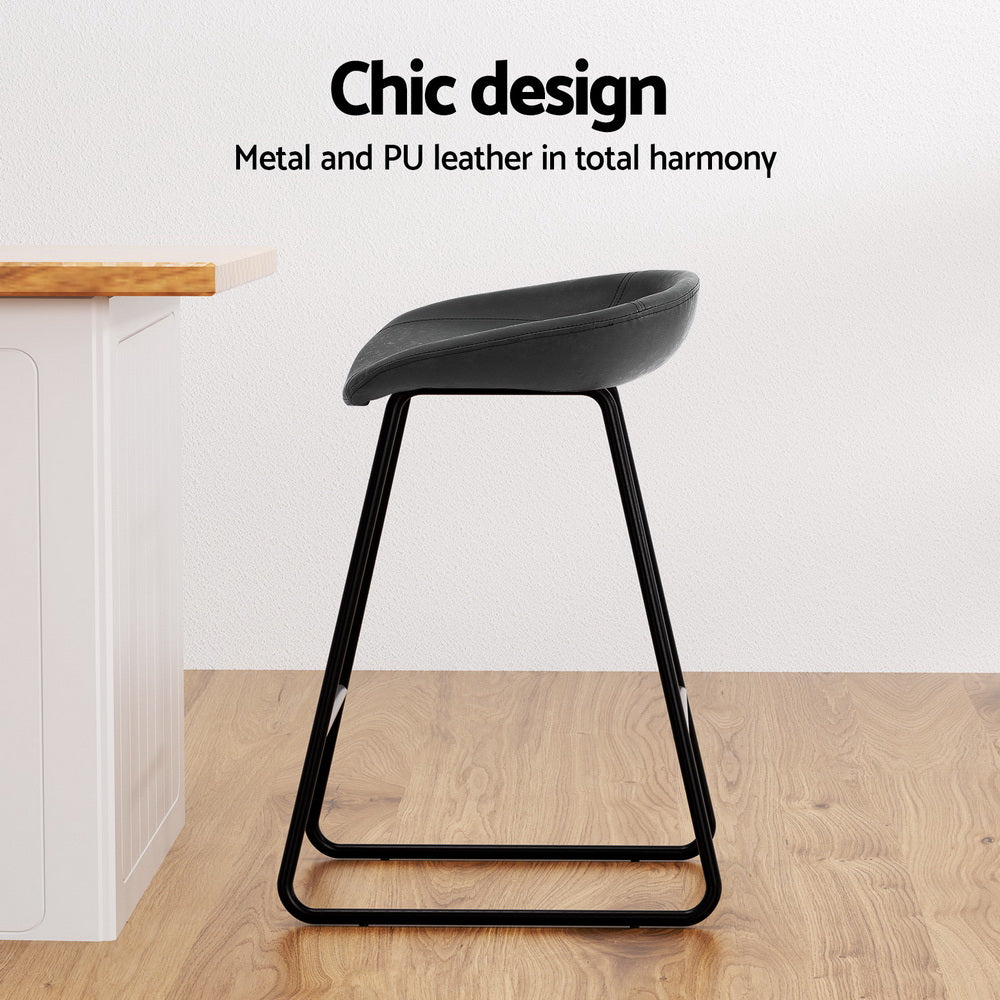 Halston Fixed Counter Stools – Black – Set of 4