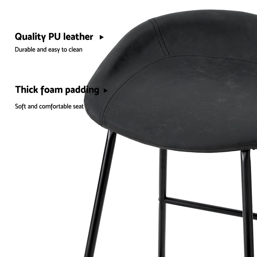 Halston Fixed Counter Stools – Black – Set of 4