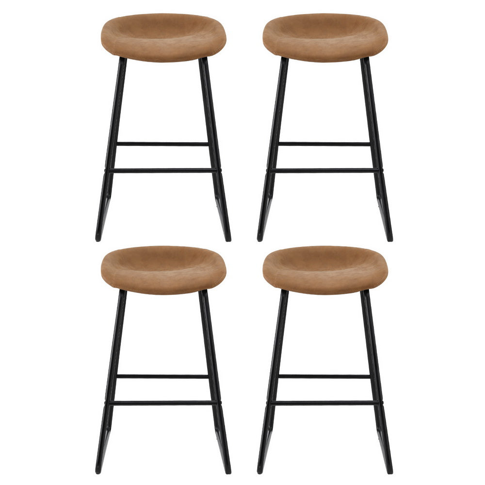 Haven Fixed Counter Stools – Brown – Set of 4