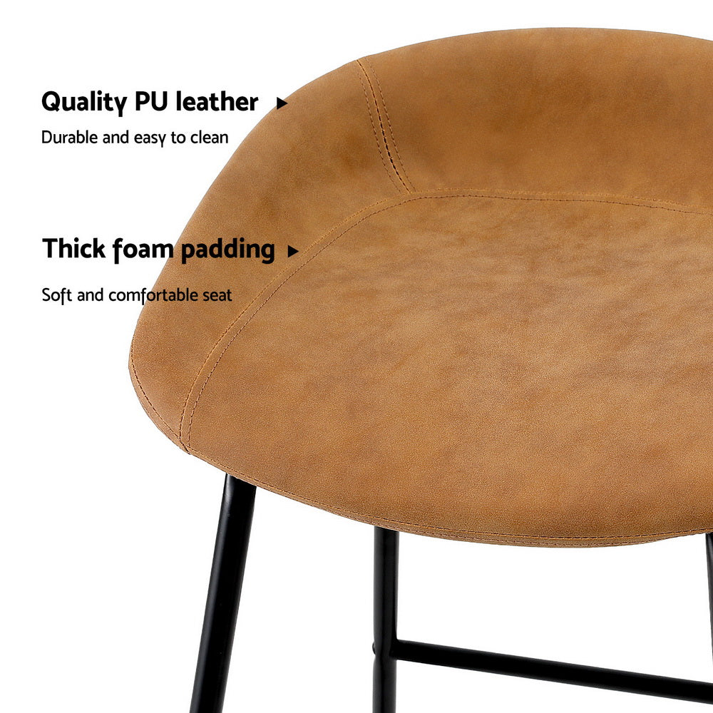 Haven Fixed Counter Stools – Brown – Set of 4