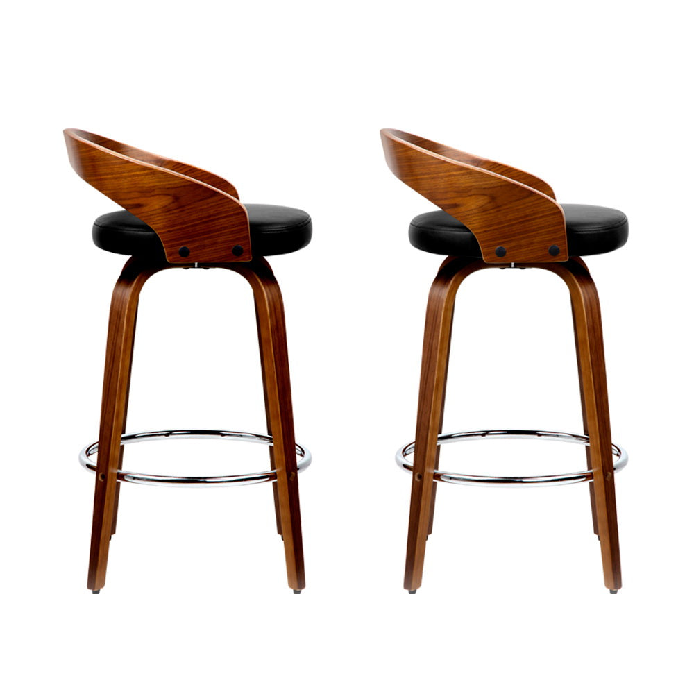 Serano Walnut Bar Stools – Brown / Wood – Set of 2