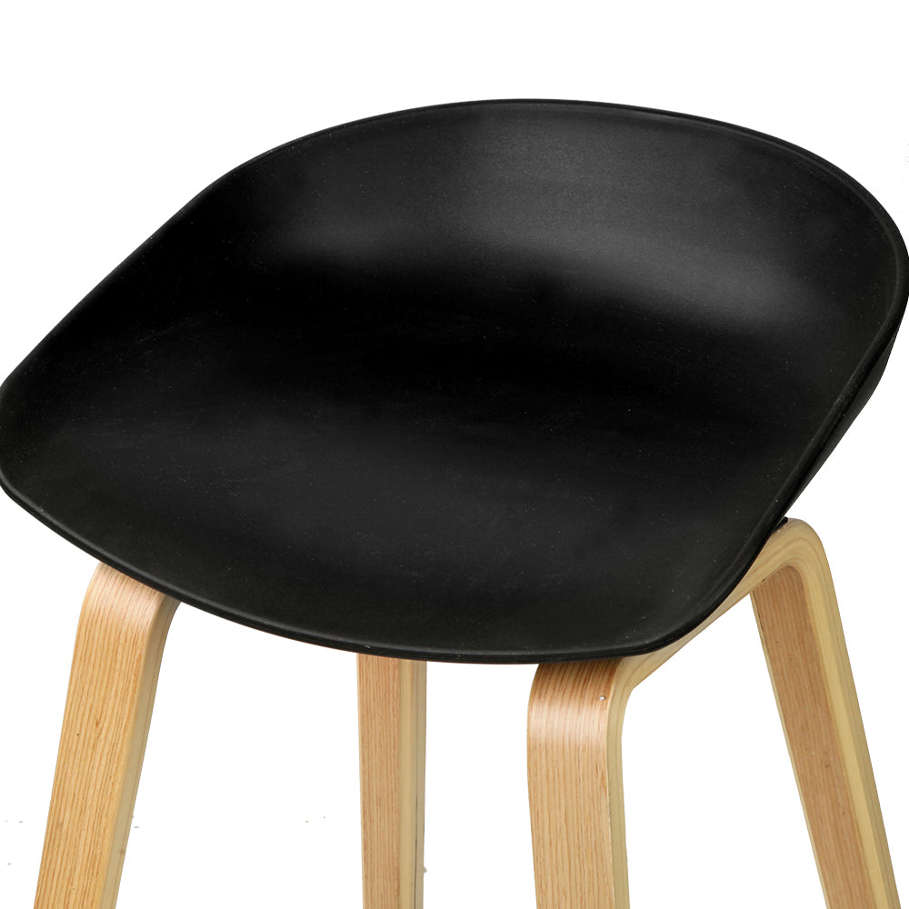 Bentley Wooden Bar Stools – Black – Set of 4