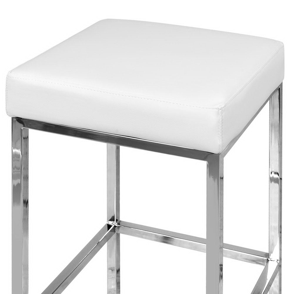 Fiora Backless Bar Stools – White – Set of 2