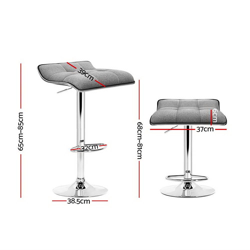Linden Gas Lift Bar Stools – Grey – Set of 4