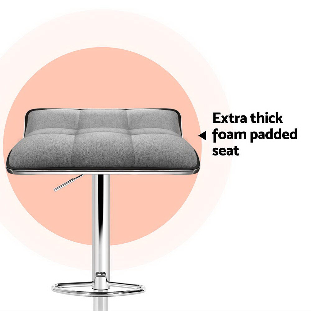 Linden Gas Lift Bar Stools – Grey – Set of 4