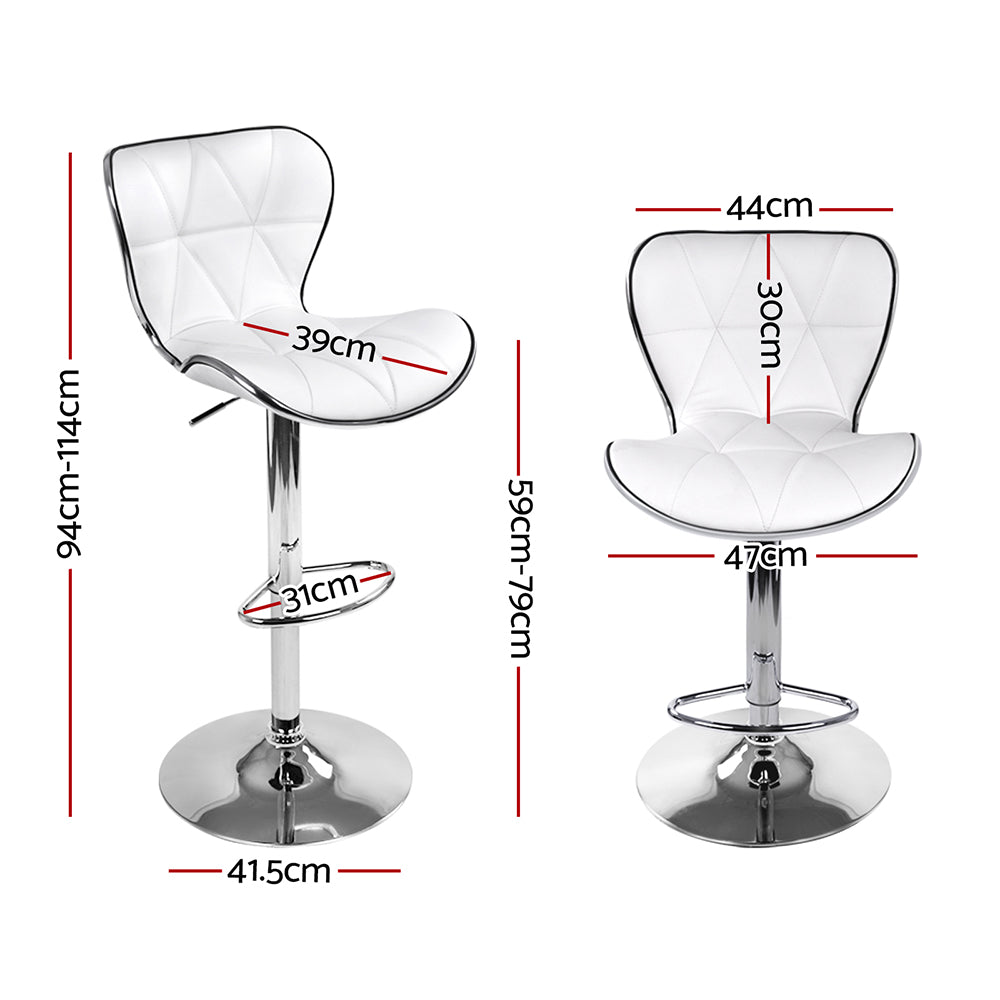 Halston Patterned Bar Stools – White – Set of 2