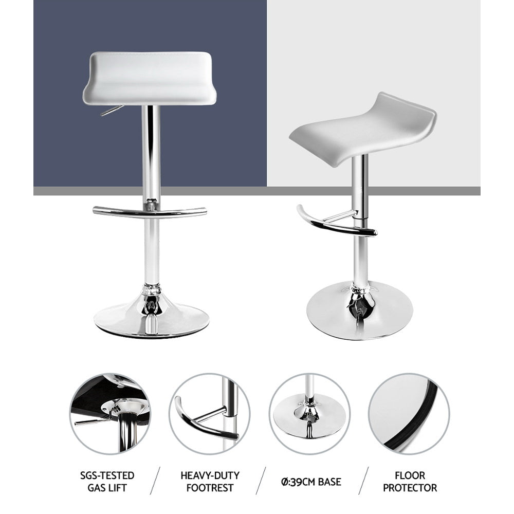 Serrano Wave Style Bar Stools – White – Set of 2