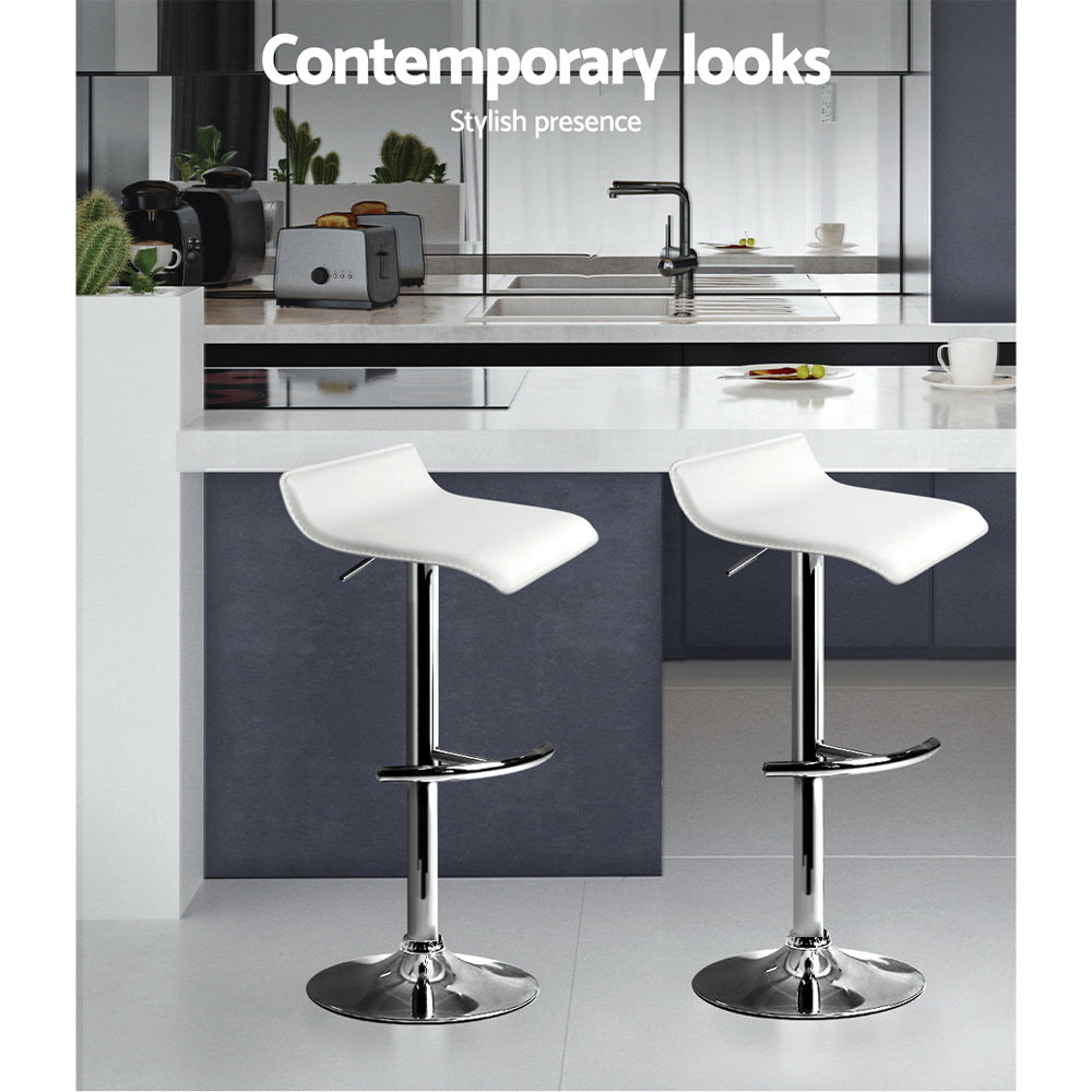 Haven Gas Lift Bar Stools – White – Set of 4