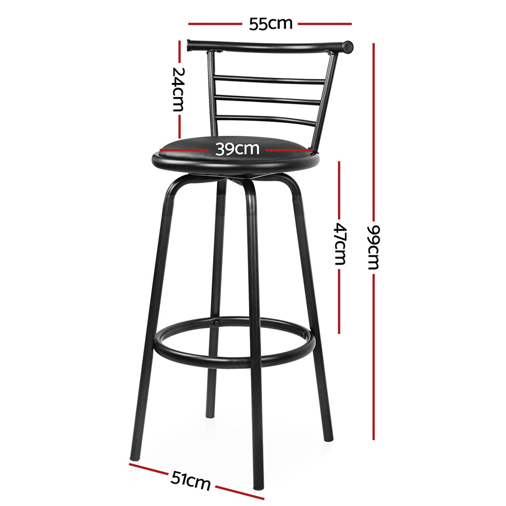 Halston Swivel Bar Stools – Black – Set of 2