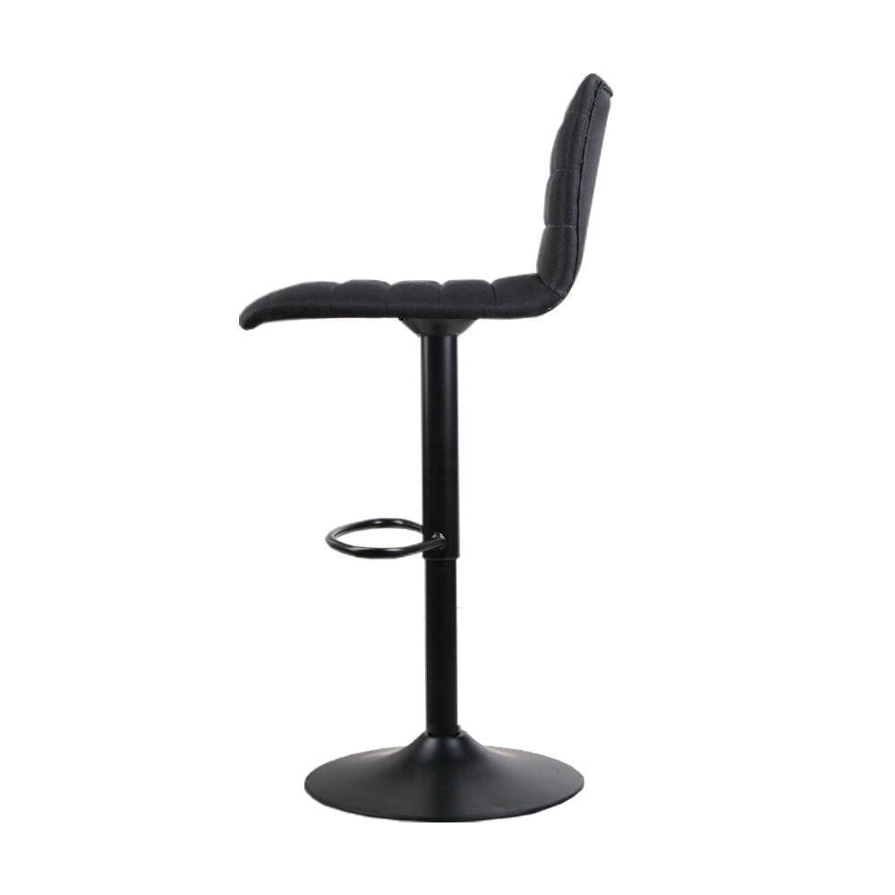 Marston Fabric Bar Stools – Black – Set of 2