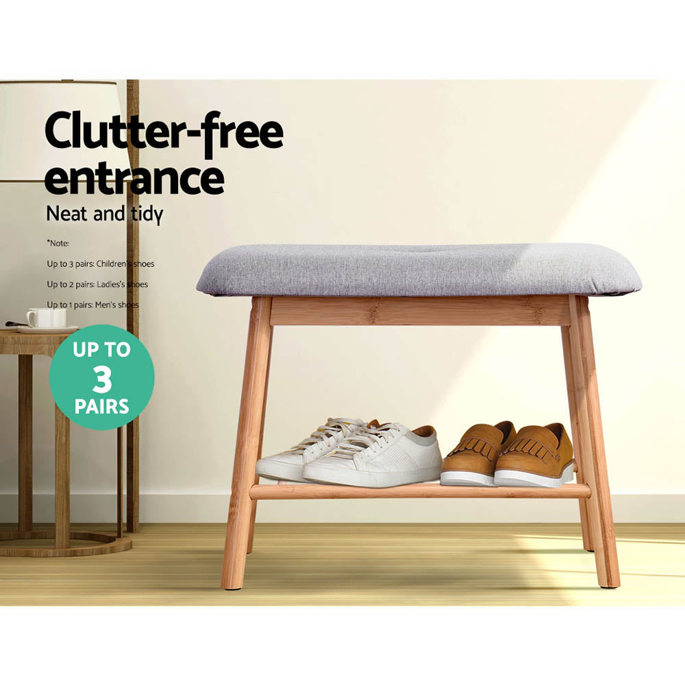Kairo Shoe Storage Bench – Natural – 2 Pair Capacity