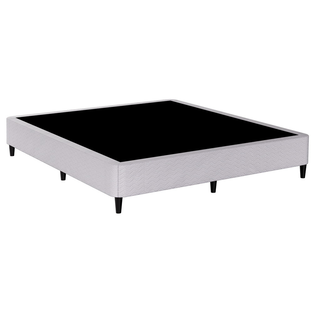 Elora Upholstered Metal Bed Frame – Grey – King