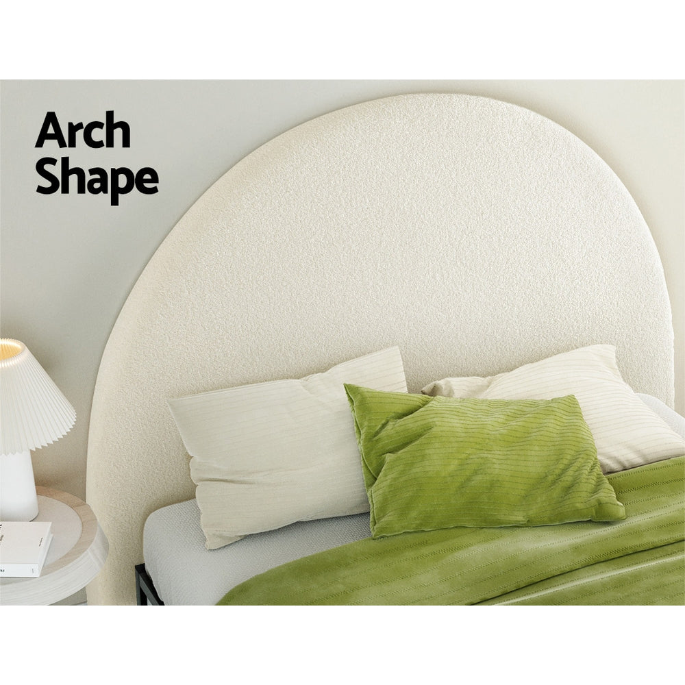 Rowan Bouclé Bed Head – White – Double