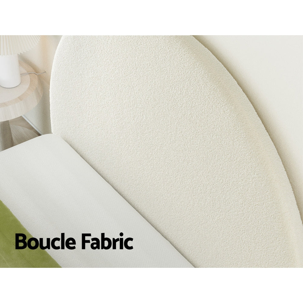 Rowan Bouclé Bed Head – White – Double