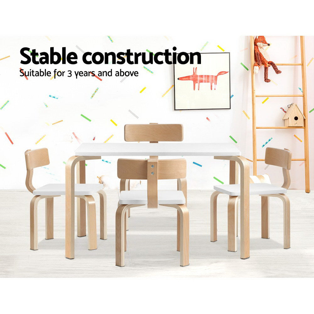 Zander Kids Activity Play Desk Set – White – 5 Piece