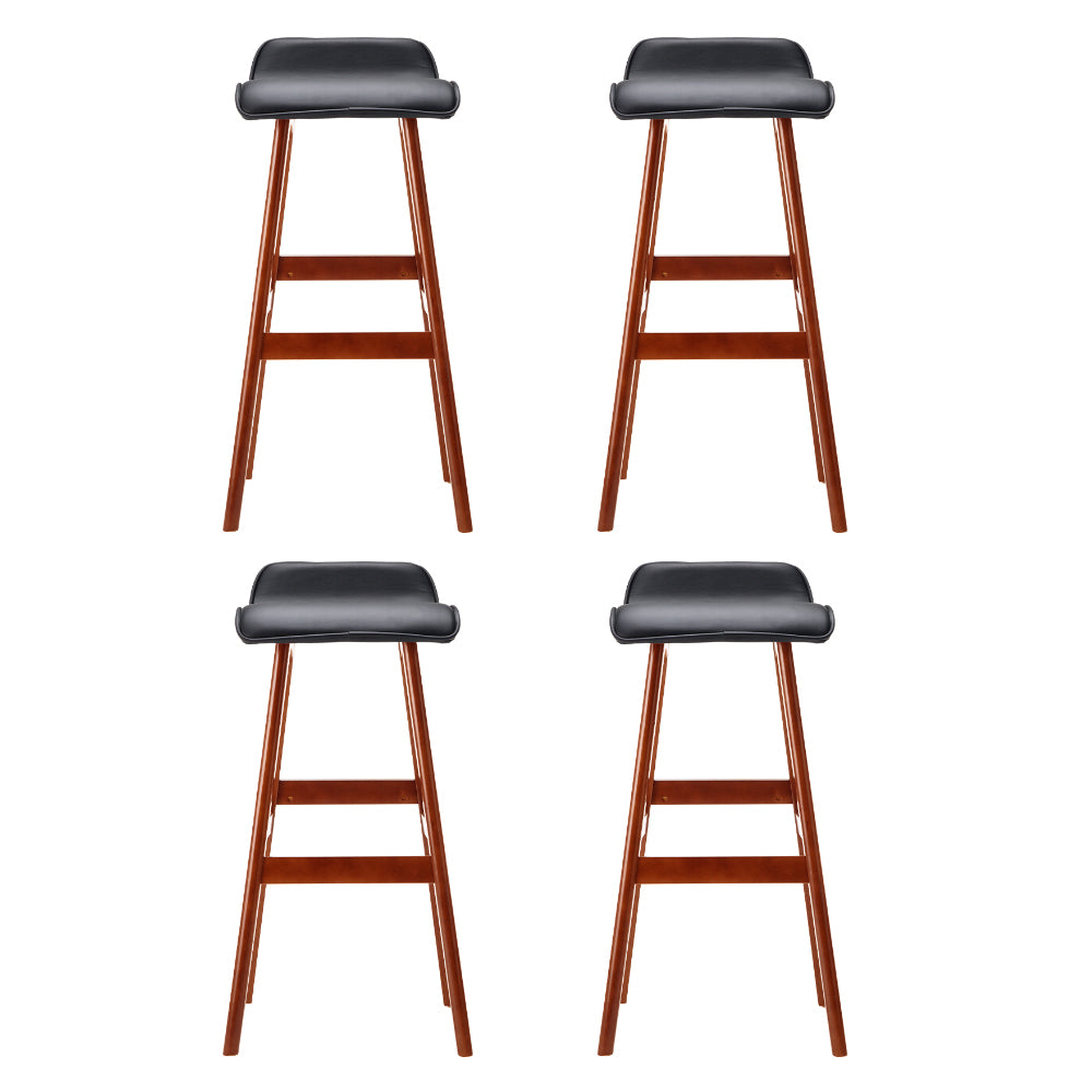 Silvia Wooden Bar Stools – Black – Set of 4