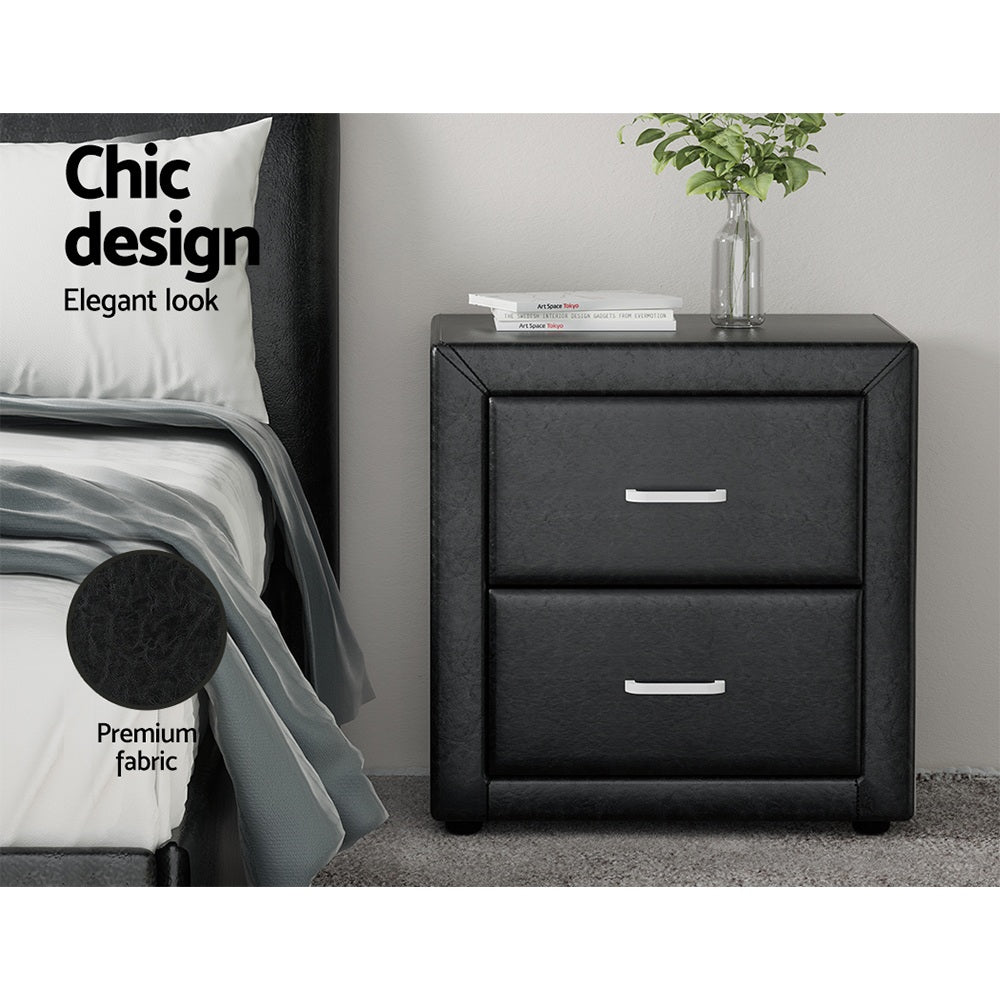 Hudson Bedside Tables – Black – Set of 2