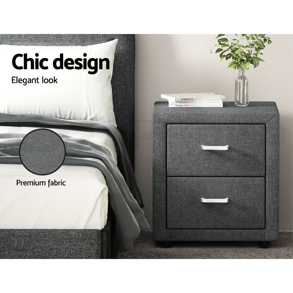 Caden Bedside Tables – Grey – Set of 2