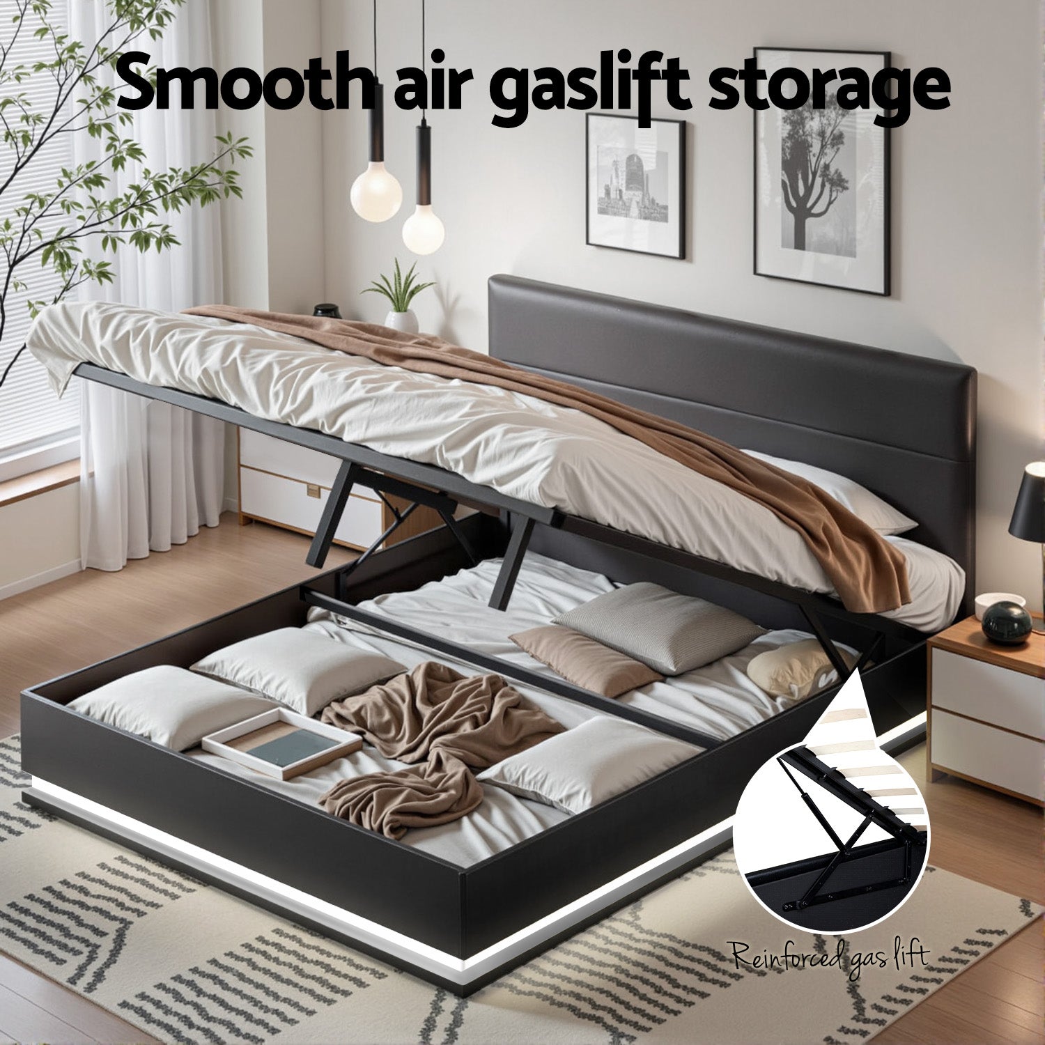 Field Bed Base – Black – Queen