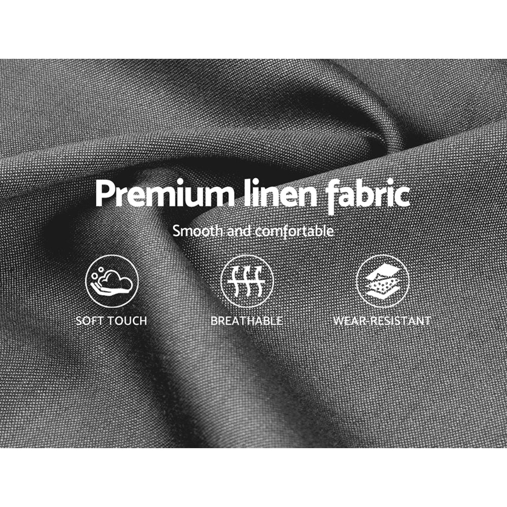 Sorren Gas Lift Linen Bed Frame – Grey – Double