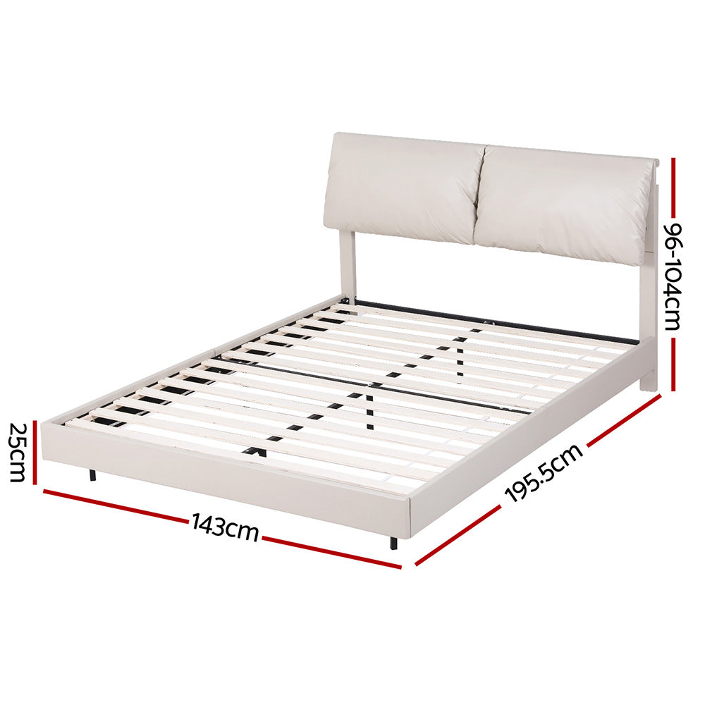 Briar Upholstered Bed Head – White – Double