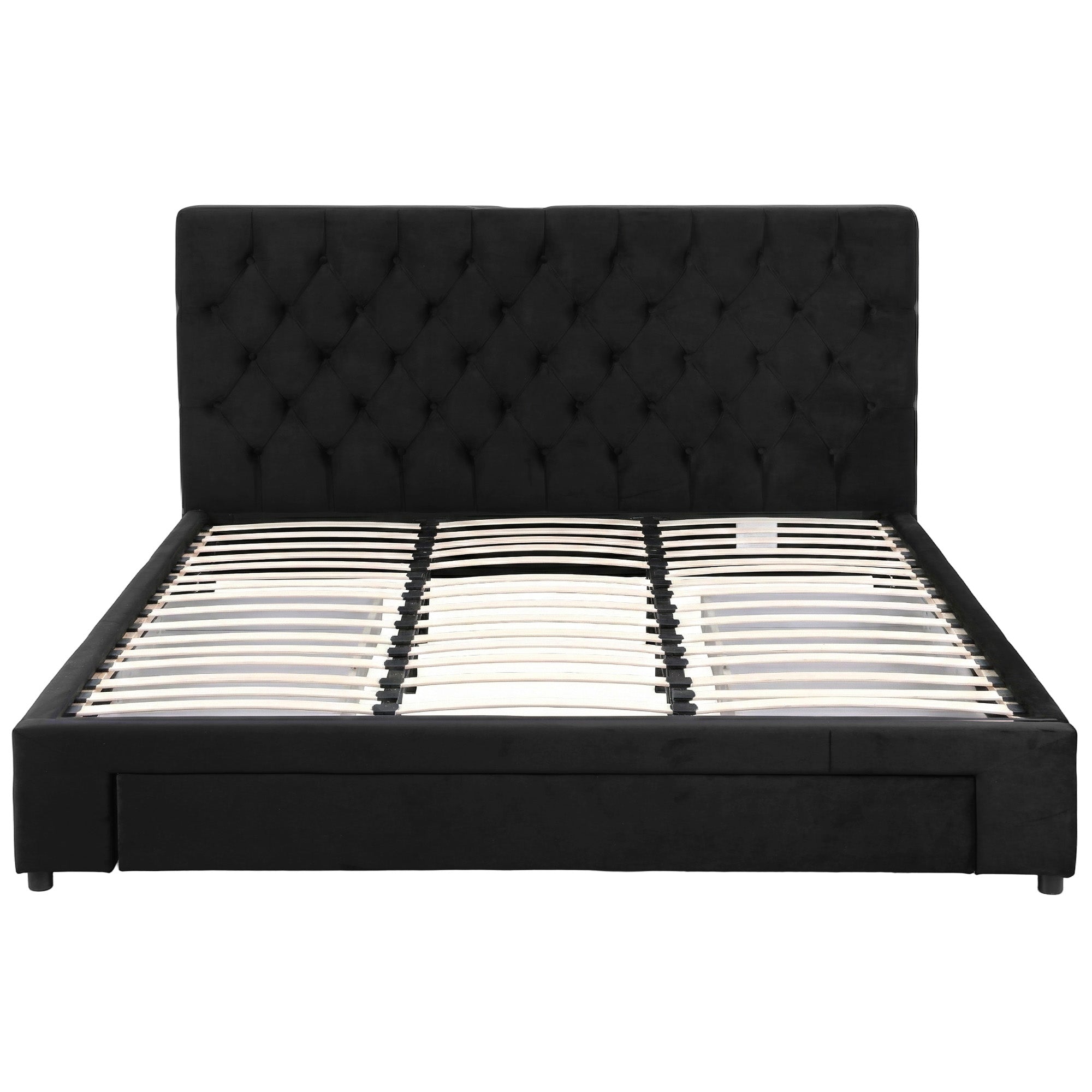 Luna Storage Bed Frame with Charging Station and 3 Drawers – Grey – King
